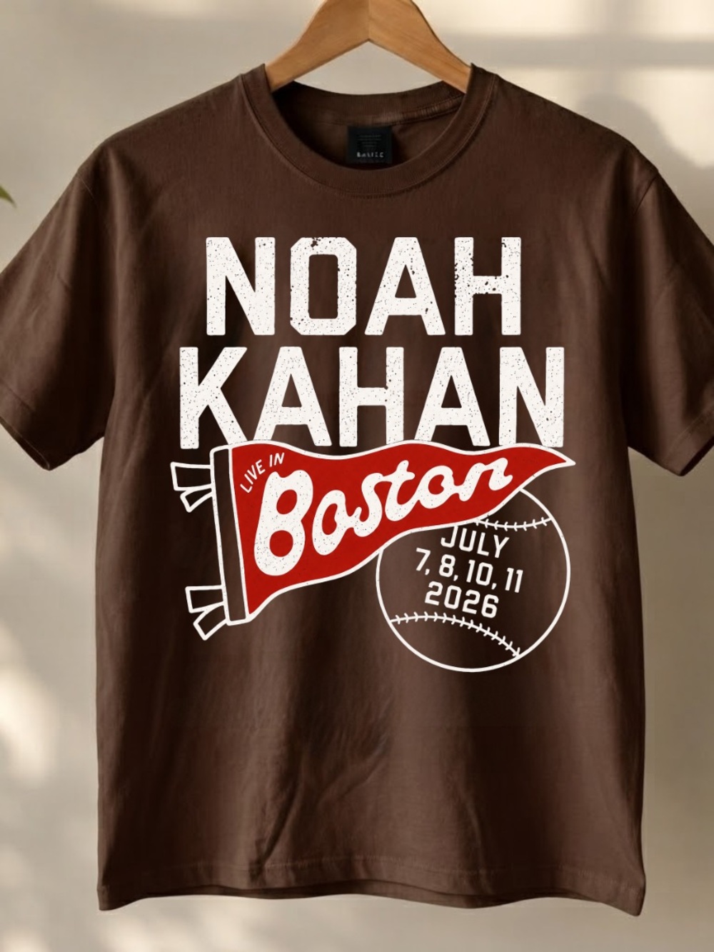 Noah Kahan Fenway Park Exclusive Concert 2026 T-Shirt _ DARK CHOCOLATE